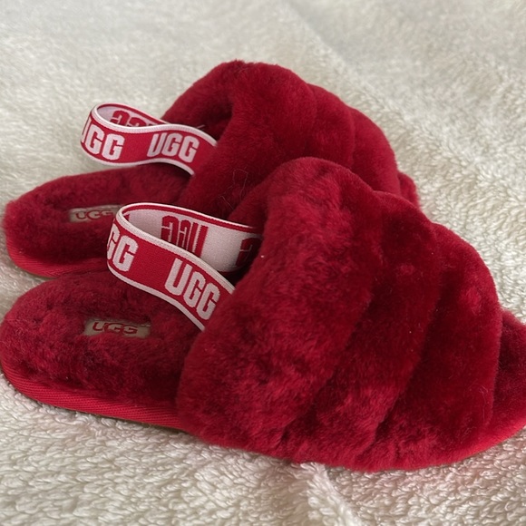 NWOT UGG fluffy slippers for girls size 12 - Picture 4 of 5